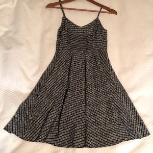 Black & White Fit & Flare Mini Dress